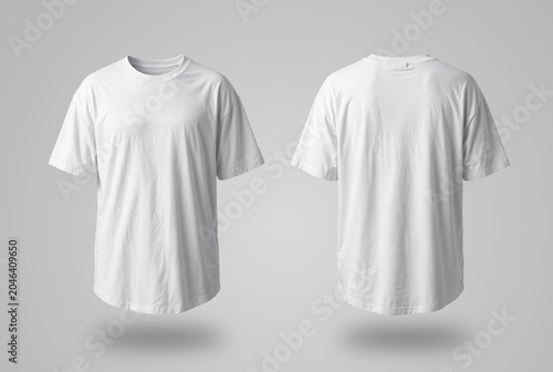 Front and Back T-Shirt Mockup. 3D Render
