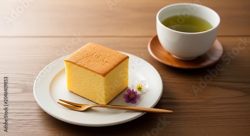 Japanese Cheesecake With Green Tea.