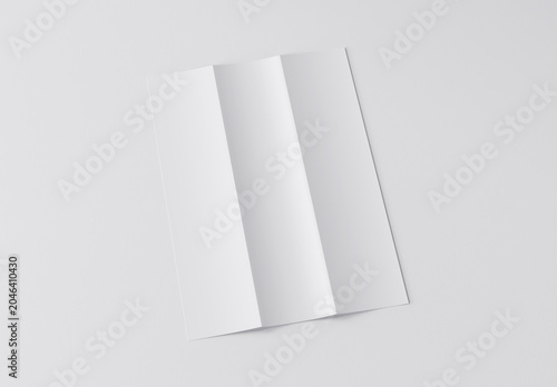 Realistic Curved A4 Flyer Mockup. 3D Render