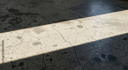 Cracked Concrete Road Shadow Detail.