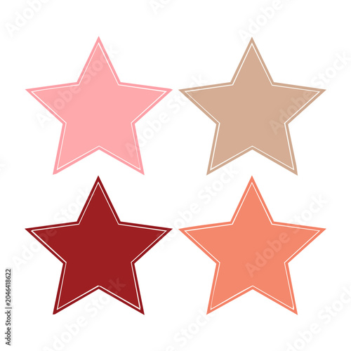 Four colorful stars on a transparent background