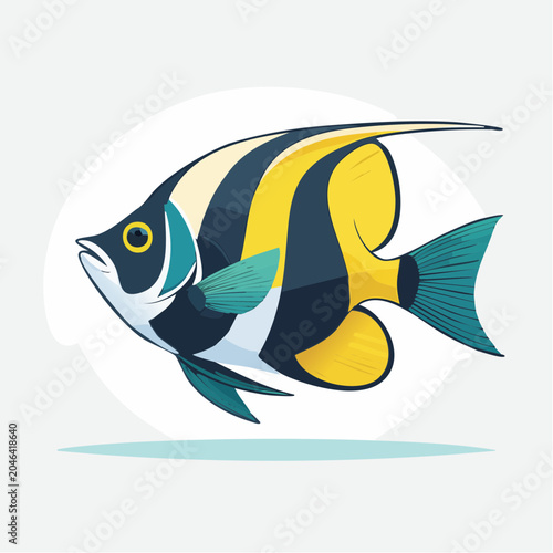 Illustration of a Moorish Idol fish