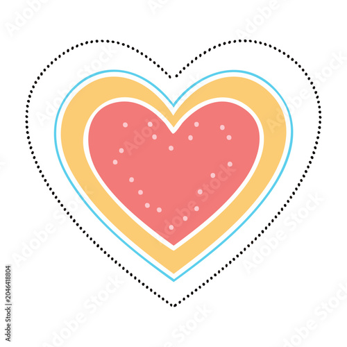 Stylized heart shape with dotted outline