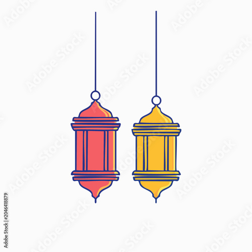 Two Islamic Lanterns Hanging