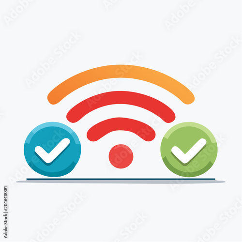 Wi-Fi Signal with Checkmarks