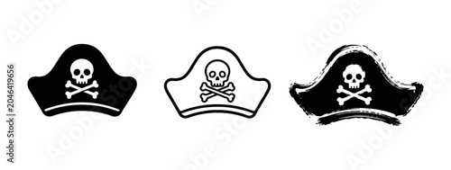 Schilderij op canvas Pirate Hat set