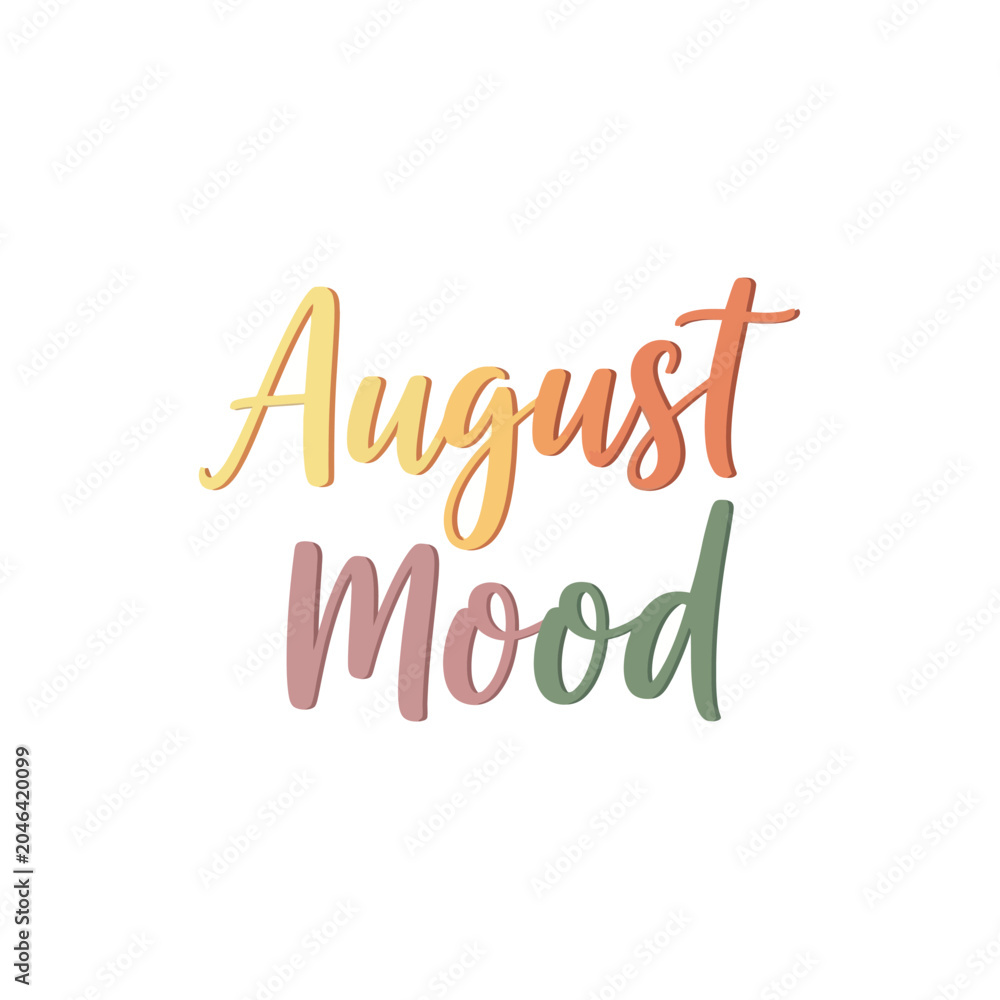Naklejka premium august mood colorful text
