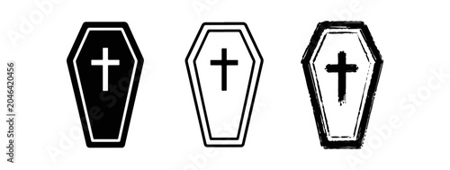 Cuadro en lienzo Coffin icon set