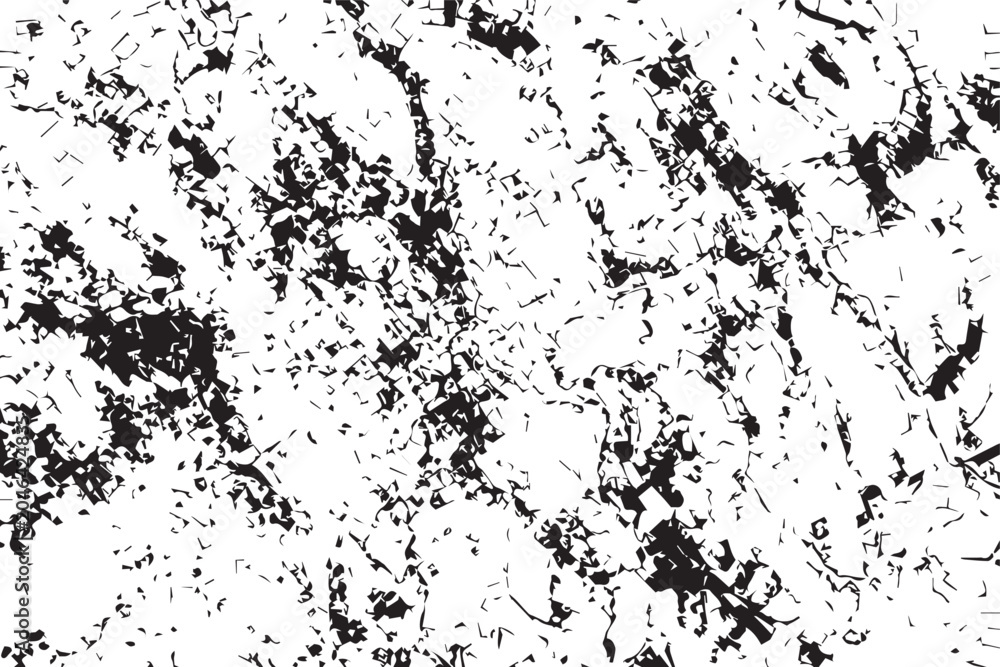 Fototapeta premium High contrast black and white grunge texture background with distressed abstract splash marks 