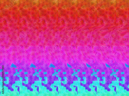 Billede på lærred Abstract heart stereogram with vibrant colors in wavy pattern
