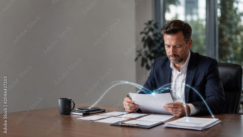 Obraz premium Executive leader using AI workflow clarity