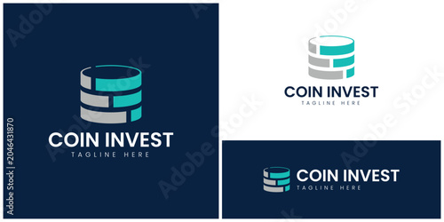 Minimalist Stacked Coin Investment Logo Template