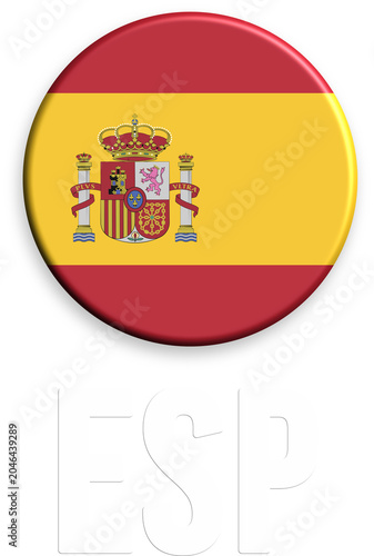 Spain flag emblem icon in bright red and yellow colors, ideal for projects related to spanish culture, tourism, sports, or national pride.