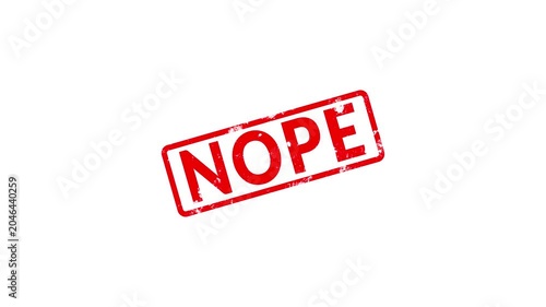 Red nope grunge rubber stamp seal overlay motion graphics animation