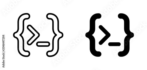 Quadro su tela Coding Symbols Set, Programming Brackets Icon, Syntax Elements, Web Development