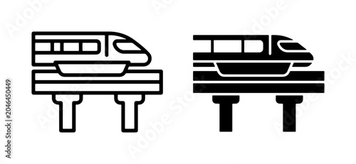 Photos Monorail Train Icons, Modern Public Transport System, Elevated Railway Transport