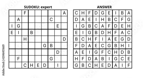 Expert Alphabet Sudoku Puzzle with Answer