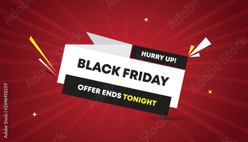 Fotografie black friday web banner template design vector art badge icon label hurry up off