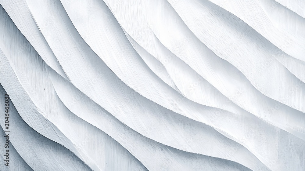 Obraz premium A close-up view of a white textured surface with wavy layered patterns