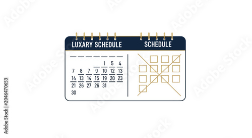 A luxury calendar on a white background.