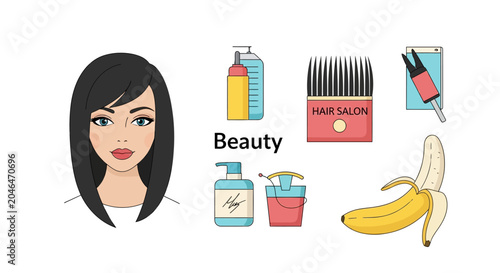 Beauty and personal care products icons.