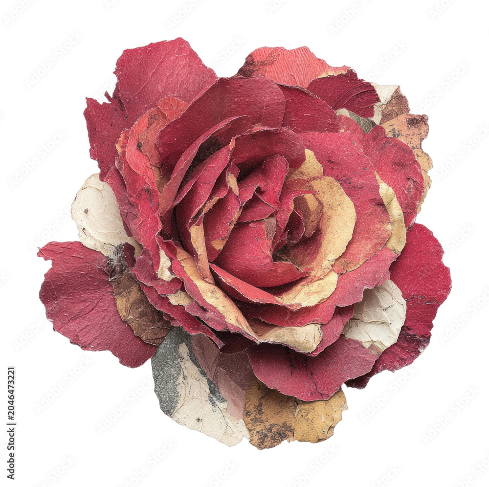 Obraz premium PNG Textured paper rose illustration