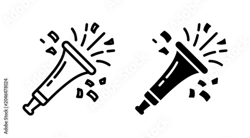Foto Party Horn Vector Icons, Celebration Noise Makers, Festive Blast Symbols, Annive