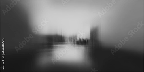Canvas Print blurred abstract urban landscape in monochrome, evoking a sense of mystery and movement