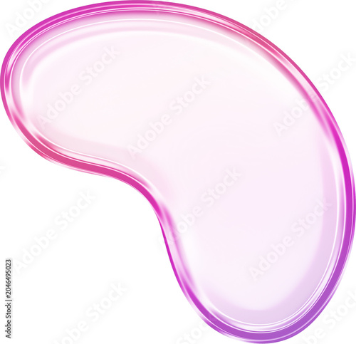 Glossy iridescent liquid glass blob with smooth gradient and transparent background isolated abstract shape