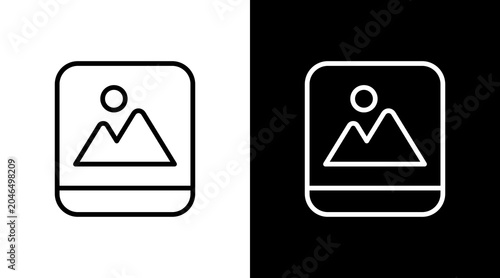 Picture  White Icon Set Design