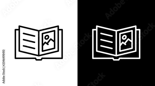 Quadro em tela Photo Album  White Icon Set Design