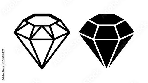 Fotografia Diamond Icons, Gemstone Vector Graphics, Faceted Jewel Symbols, Precious Stone I