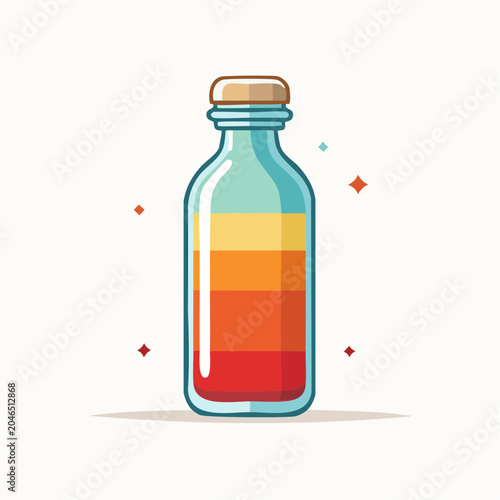 Layered Liquid in a Glass Bottle