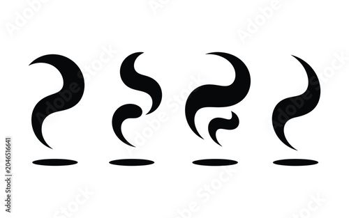 Obraz na plátně Steam rising silhouettes on a white background four distinct shapes