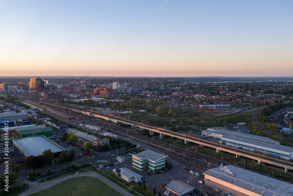 Fototapeta premium Reading Station train Tracks Berkshire UK
