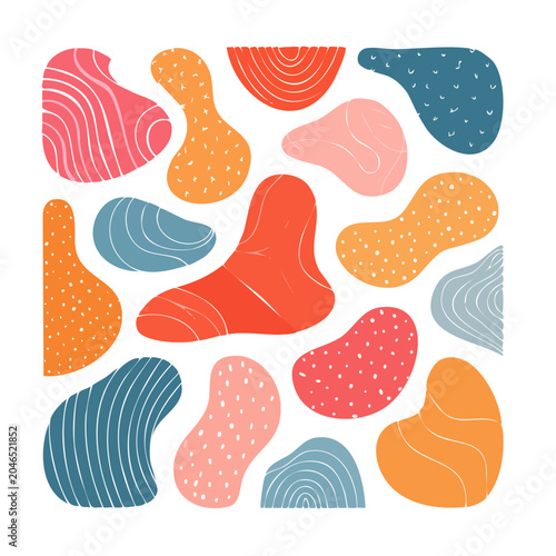 Abstract organic shapes pattern in flat design style