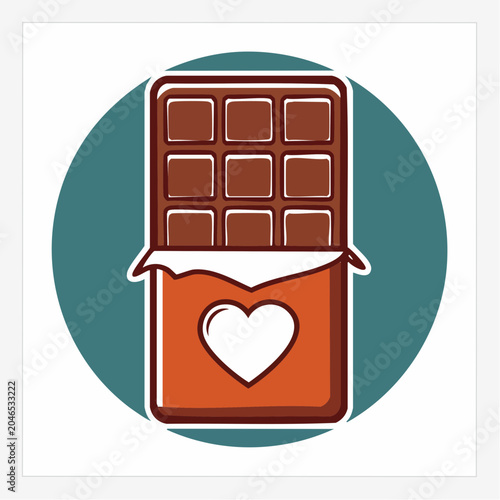 Chocolate bar with heart symbol