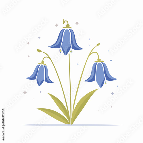 Stylized Bluebell Flowers Illustration