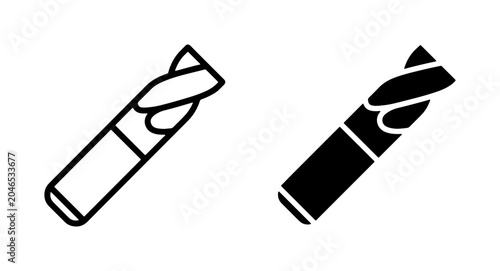 Tableau sur toile Milling Cutter Icons, Industrial Tool Vector Graphics, Metalworking Equipment Sy