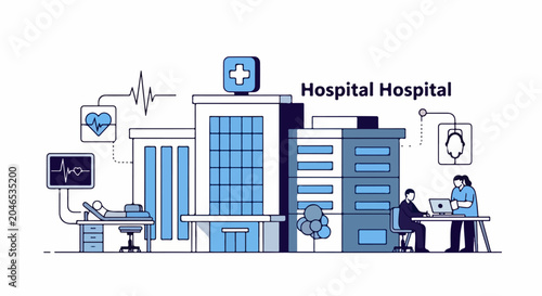 Modern Hospital Building Medical Center.