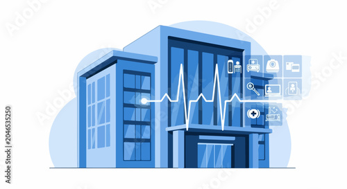 Blue Medical Office Ecg Monitor.
