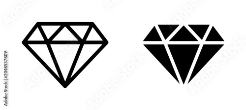 Fotografía Diamond Icons, Gemstone Symbols, Jewelry Graphics