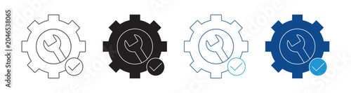 Cuadro en lienzo Easy Installation Icon Vector Collection in Outline and Solid Style for Setup an