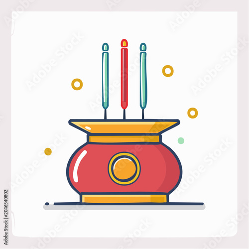 Incense Burner with Candles Icon