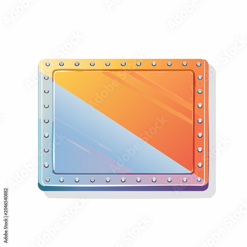 Rectangular Frame with Rivets and Gradient Fill
