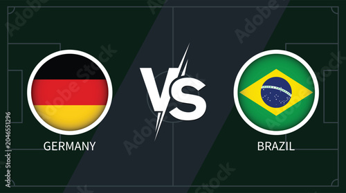 Photos Germany vs Brazil football rivalry showdown with national flags in dramatic spor