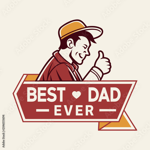 Best Dad Ever Typography Vector Bundle Set, Father's Day T-Shirt Design Collection with Car, Burger, Hat and Thumbs Up Elements