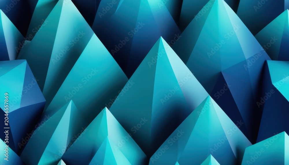 Fototapeta premium Geometric crystal formations forming layered peaks in abstract