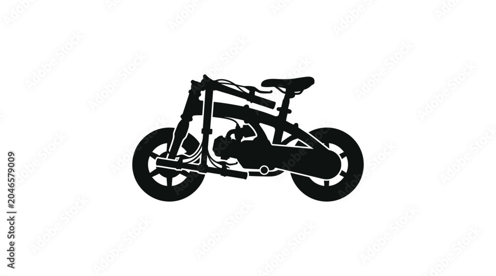 Obraz premium Black Motorcycle Side View Profile.