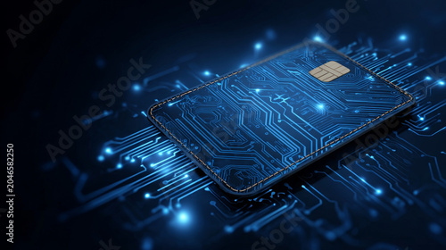 Digital Wallet on Circuit Technology Background | Mobile Banking, Online Payments and Fintech Vector Illustration